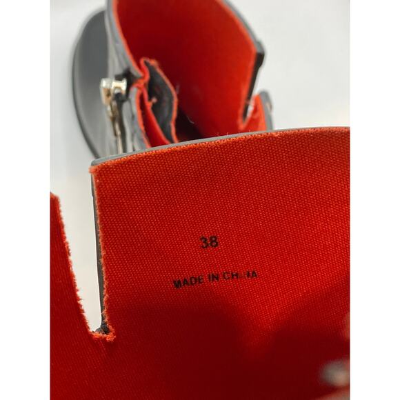 RAG & BONE Women's Black Rubber Moto Pull-On Calf Rain Boot SZ 38(US8) - Picture 9 of 12